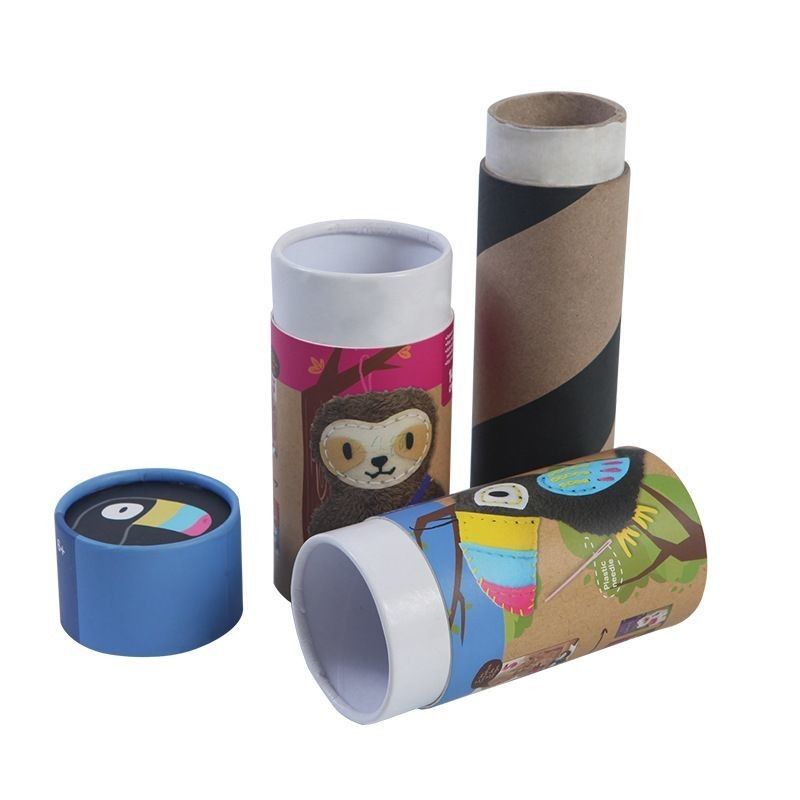 Gezellige fancy art papieren blikken verpakking gegolfde cilinder papier buis verpakkingsdoos
