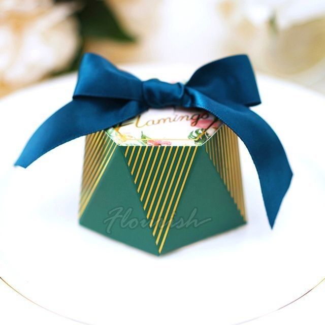 Custom Candy Chocolate Gift Paper Packaging Box Hot Foil Gold Stamping Voor het huwelijksfeest