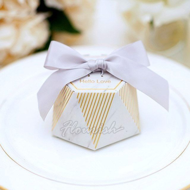 Custom Candy Chocolate Gift Paper Packaging Box Hot Foil Gold Stamping Voor het huwelijksfeest