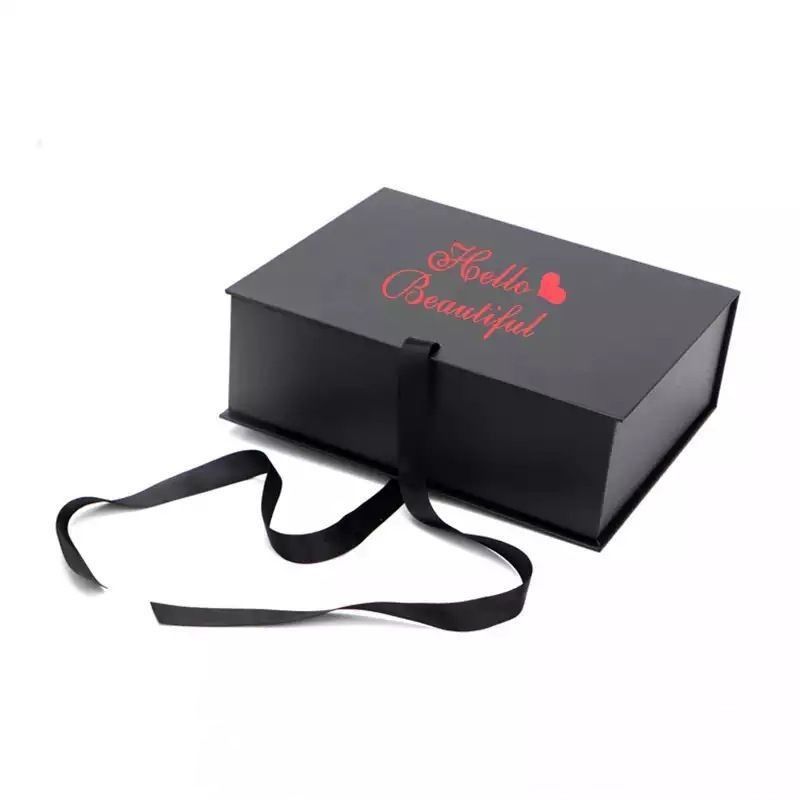 Gepersonaliseerde vouw cadeaubon Magneten verpakkingsdoos voor menselijke haarverlenging pruik accessoires