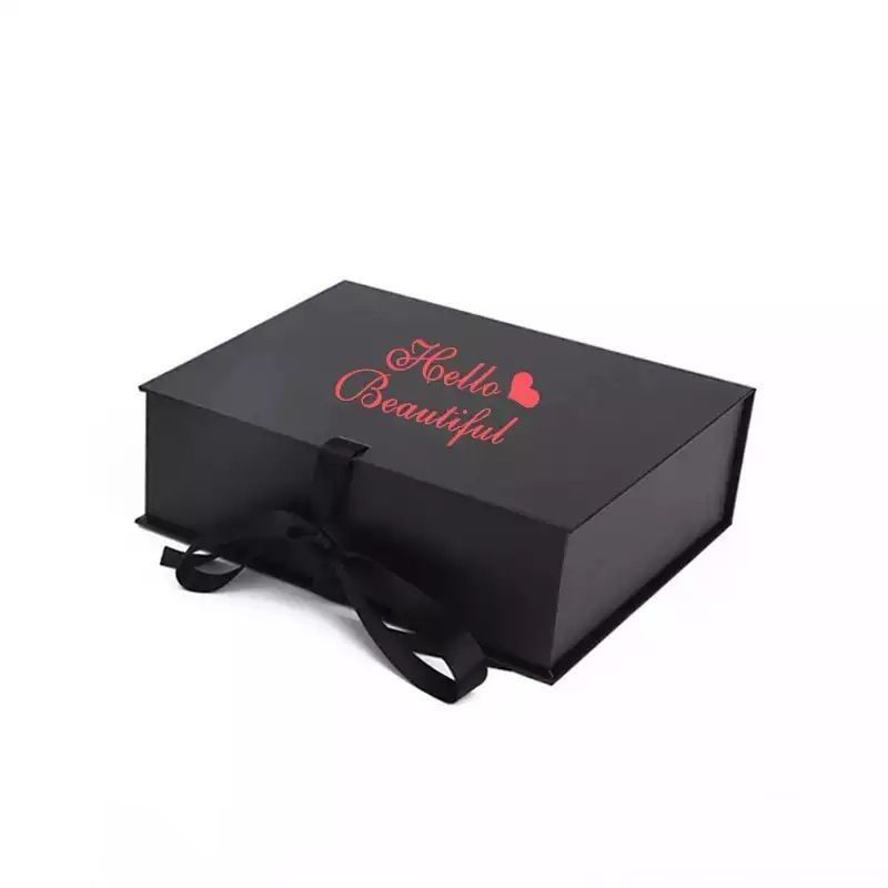 Gepersonaliseerde vouw cadeaubon Magneten verpakkingsdoos voor menselijke haarverlenging pruik accessoires