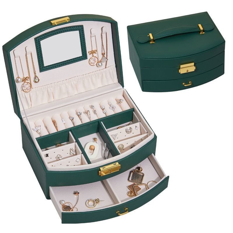 Luxe juwelen display box PU leer juwelen box voor ring / ketting opslag
