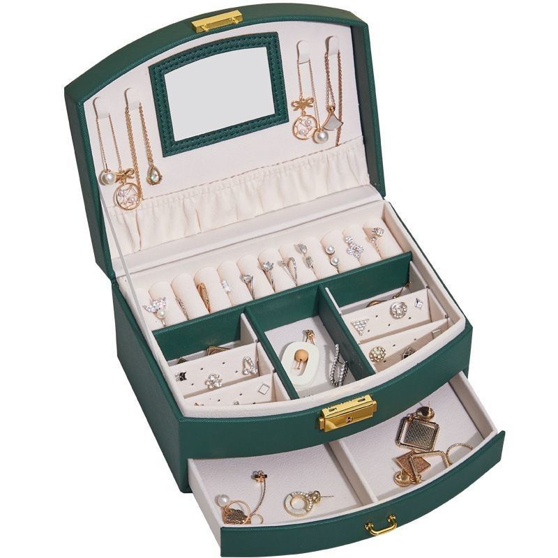 Luxe juwelen display box PU leer juwelen box voor ring / ketting opslag