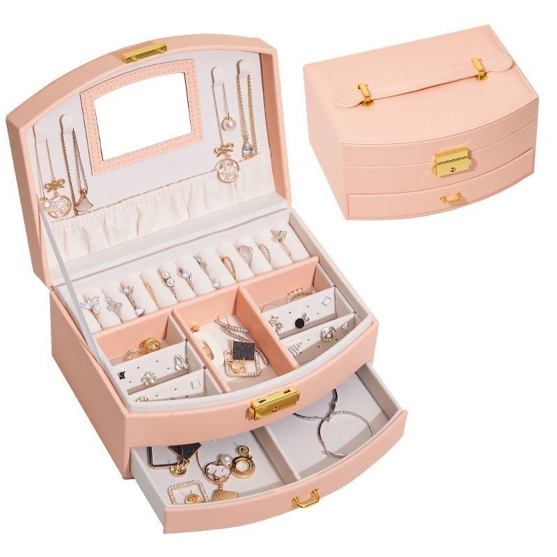 Luxe juwelen display box PU leer juwelen box voor ring / ketting opslag