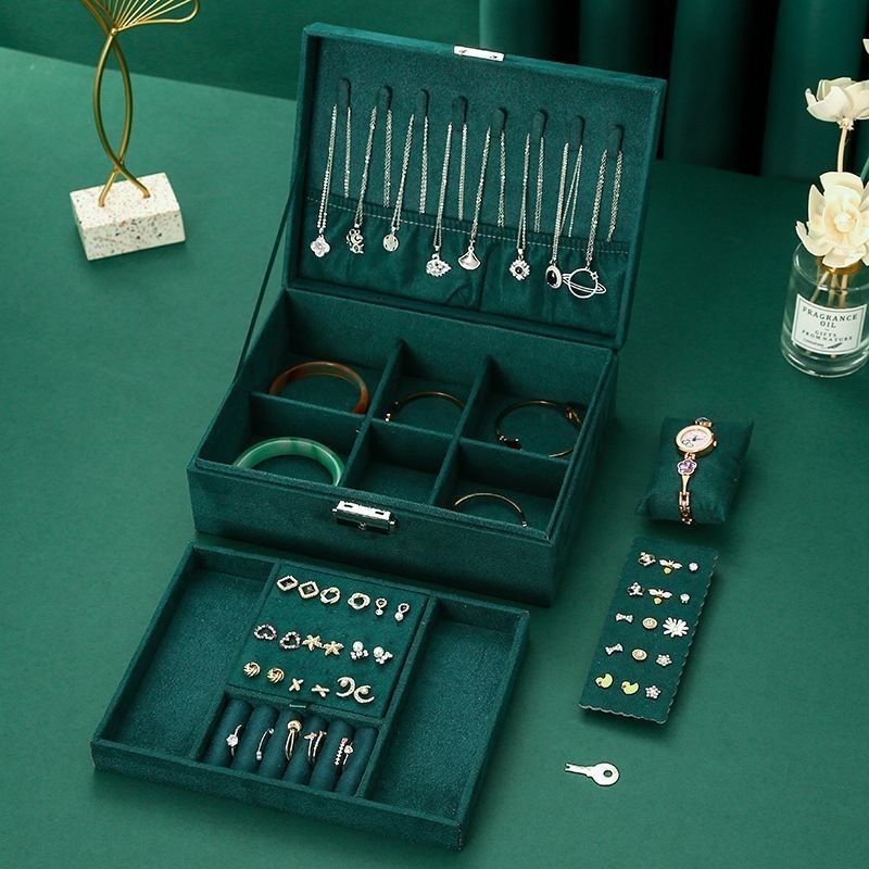 Aanpasbare multi-laag sieraden doos voor halsketting en horloge opslag 23*17*8.5cm