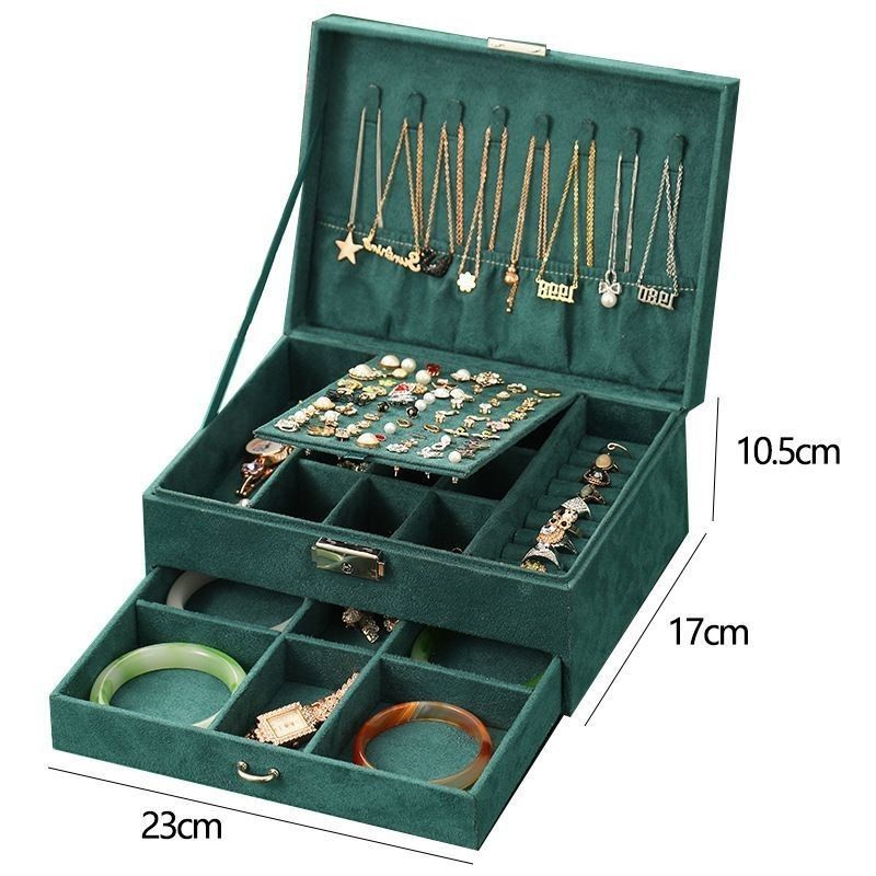Aanpasbare multi-laag sieraden doos voor halsketting en horloge opslag 23*17*8.5cm