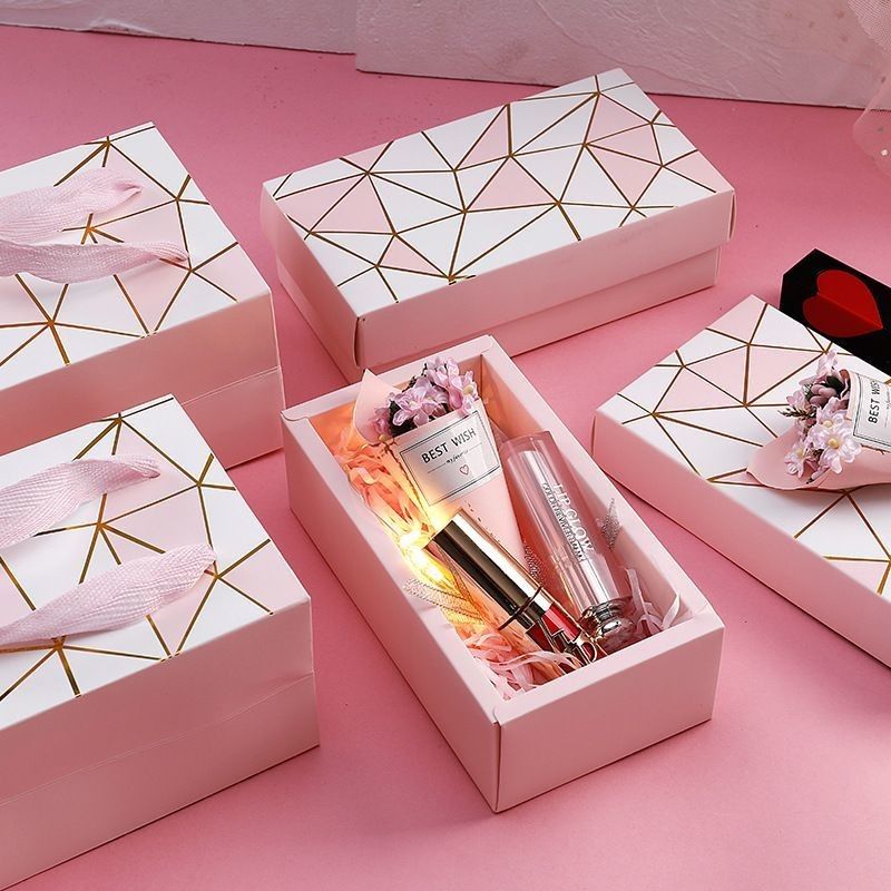 Warm stempelen make-up deksel en basis doos cosmetische parfum karton papier cadeaubon doos