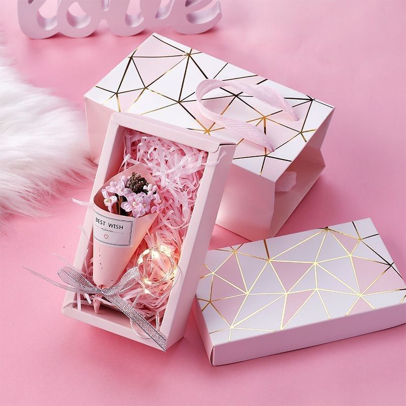 Warm stempelen make-up deksel en basis doos cosmetische parfum karton papier cadeaubon doos