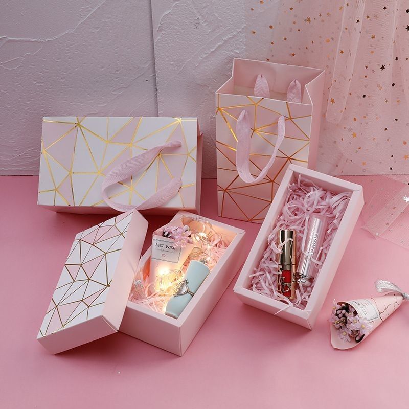 Warm stempelen make-up deksel en basis doos cosmetische parfum karton papier cadeaubon doos