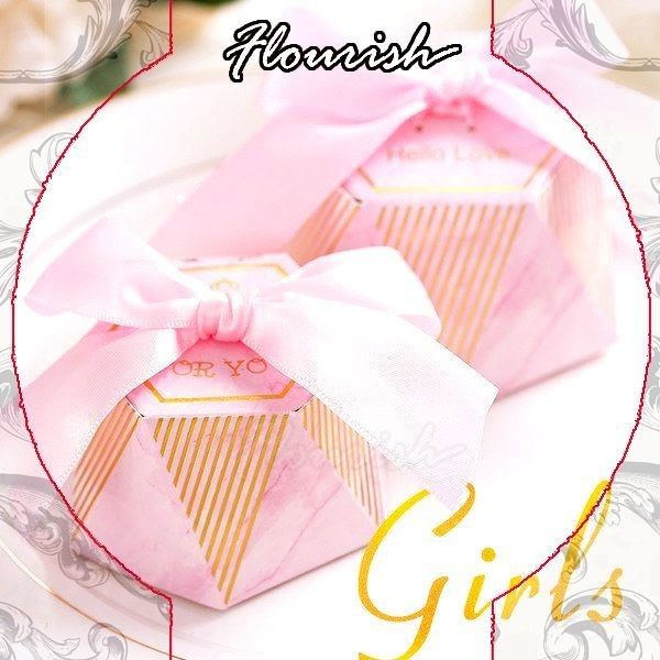 Roze kunstpapier op maat geschenkdoos Warm stempelen Bowknot type Candy cadeaubon
