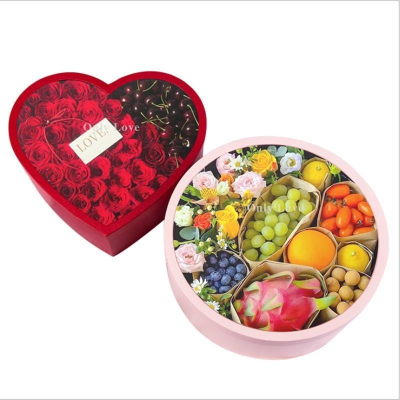 Offsetprinting Karton Hartvormig Bloemdoos Papier Verpakking Geschenkdoos Voor Bloemen