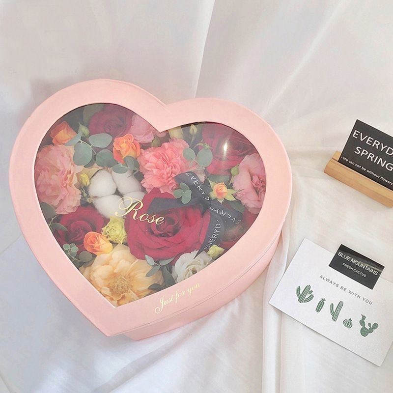 Offsetprinting Karton Hartvormig Bloemdoos Papier Verpakking Geschenkdoos Voor Bloemen