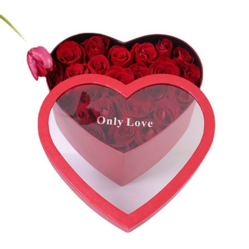 Offsetprinting Karton Hartvormig Bloemdoos Papier Verpakking Geschenkdoos Voor Bloemen