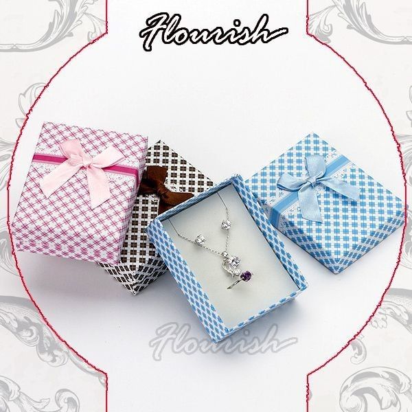 Kleine stevige karton feest papier sieraden dozen cadeau verpakkingsdoos met deksel en basis