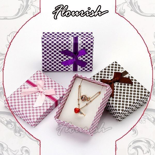 Kleine stevige karton feest papier sieraden dozen cadeau verpakkingsdoos met deksel en basis