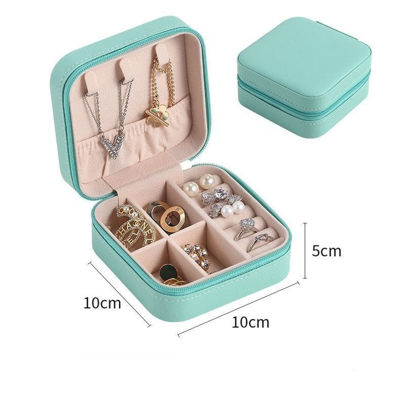 Vierkante sieraden set cadeau doos mini doos voor vrouwen meisjes mode solide luxe draagbare PU leer pvc karton