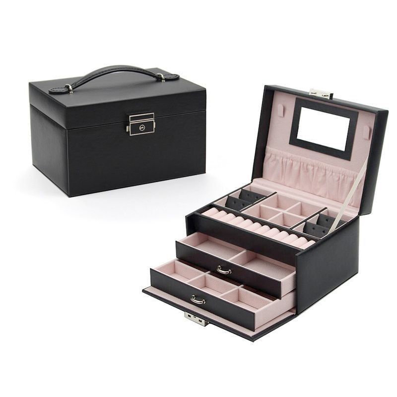 Medium PU Leer Flannel Verpakking Geschenkdoos voor Ring Ohrring Hanger Halsketting Armband Horloge Sigaren Parfum Juwelen Set