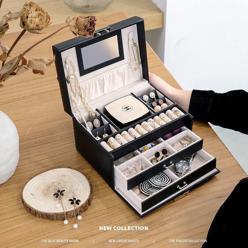 Medium PU Leer Flannel Verpakking Geschenkdoos voor Ring Ohrring Hanger Halsketting Armband Horloge Sigaren Parfum Juwelen Set