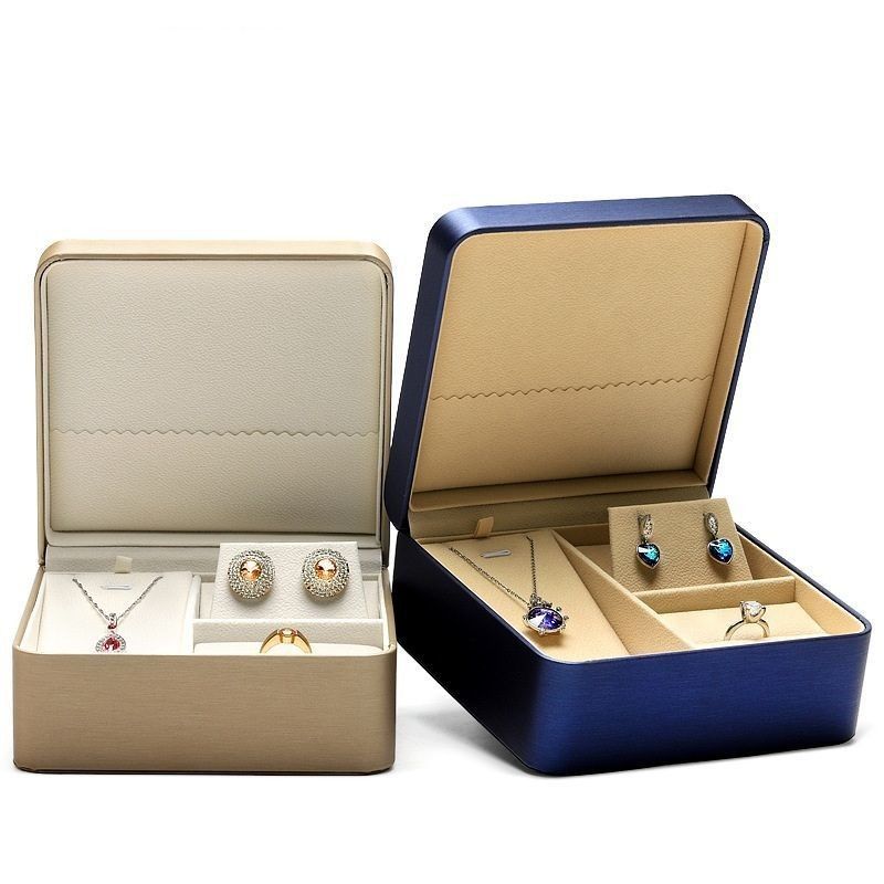 PU leer sieraden verpakkingsdoos voor ring hanger halsketting oorbellen opslag cadeaubon