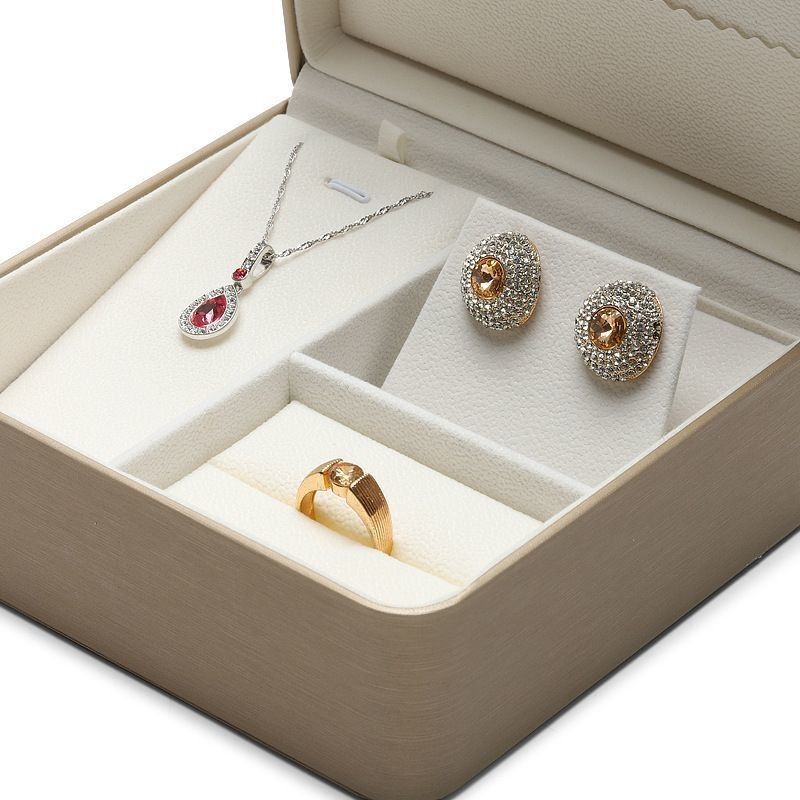 PU leer sieraden verpakkingsdoos voor ring hanger halsketting oorbellen opslag cadeaubon