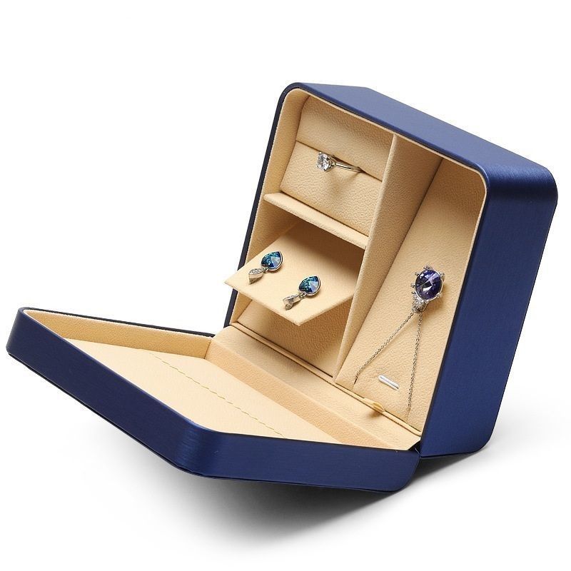 PU leer sieraden verpakkingsdoos voor ring hanger halsketting oorbellen opslag cadeaubon