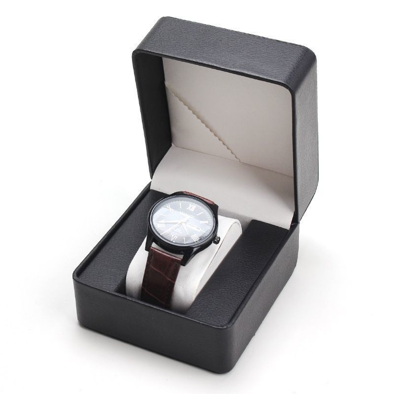Handgemaakte PU-leer horloges, juwelen opslagdoos met aangepast logo en bekleding