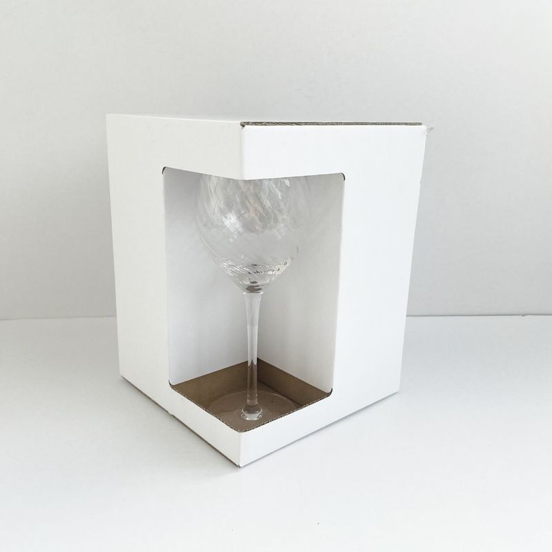 Gepersonaliseerde kraftpapier verpakkingsdoos golfkarton vertoondozen voor glas