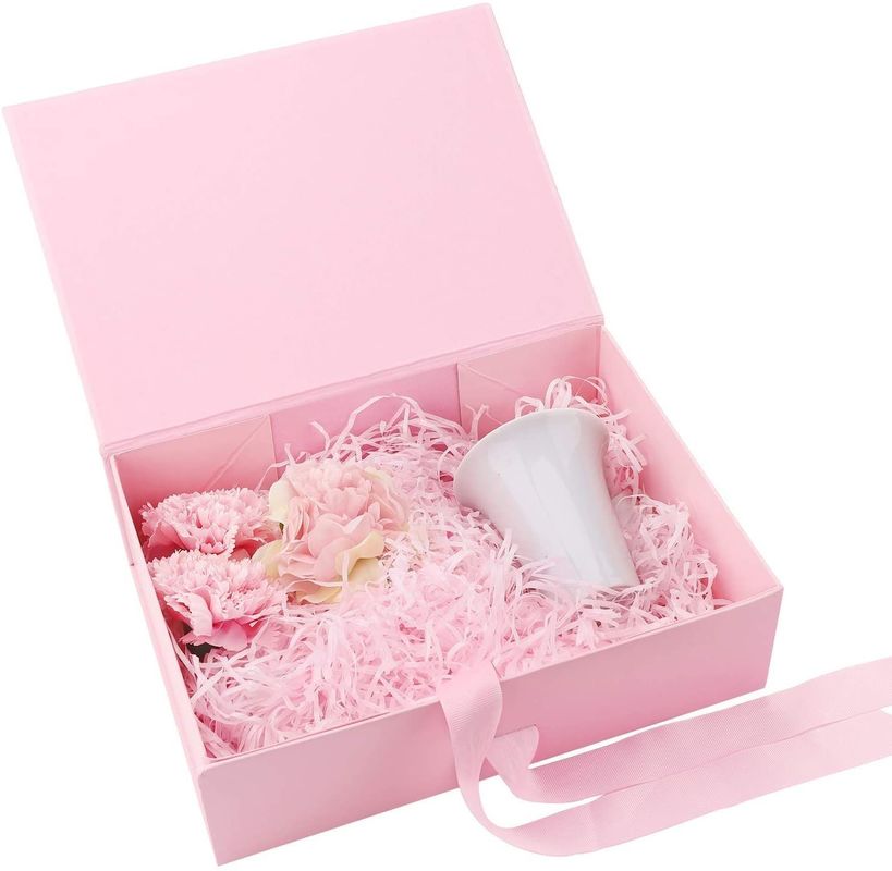 Opvouwbare magnetische cadeaubon met lint Rigiede kartonnen verpakkingsdoos voor parfumzeep mok