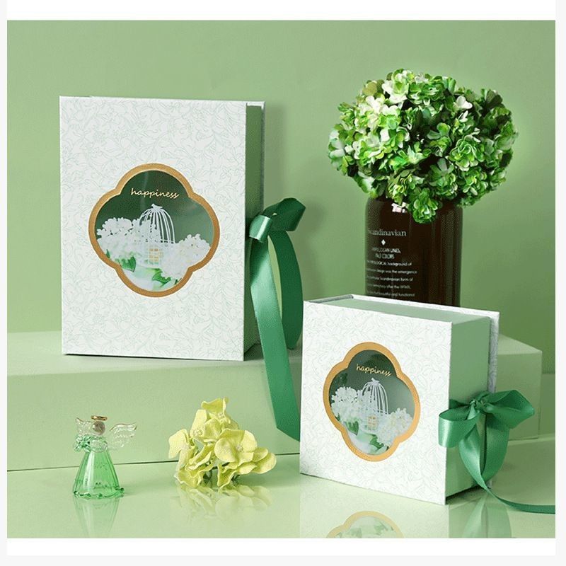 Boek Type Magnetische Clousre Papier Verpakking Geschenkdoos Met Ribbon Custom Logo Gedrukt