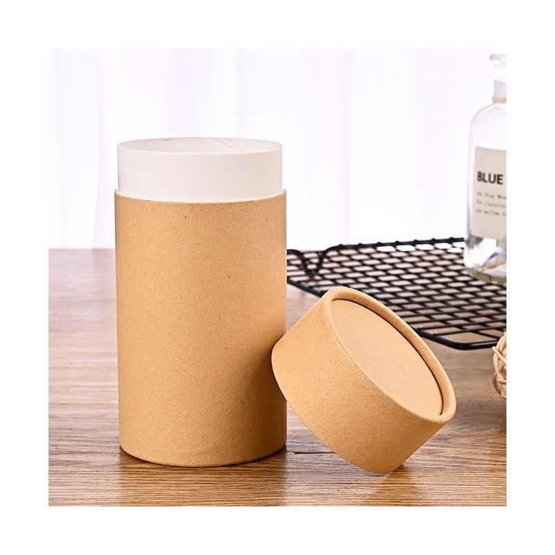 Waterdicht Kraft rond papierbuisdoos Kartonnen papiercilindervat voor thee en koffie