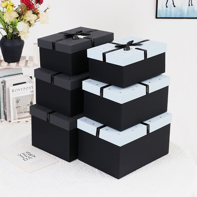 Zwarte verpakking voor cadeautjes Papier sieraden dozen voor halsketting ring armband horloge Eco-vriendelijk
