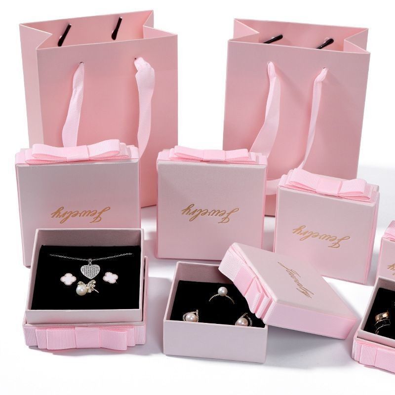 Roze kleuren juwelen cadeaubon Eco-vriendelijk warm stempelen Luxe papier verpakkingsdoos