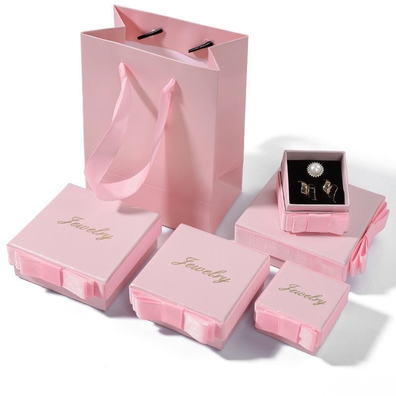 Roze kleuren juwelen cadeaubon Eco-vriendelijk warm stempelen Luxe papier verpakkingsdoos
