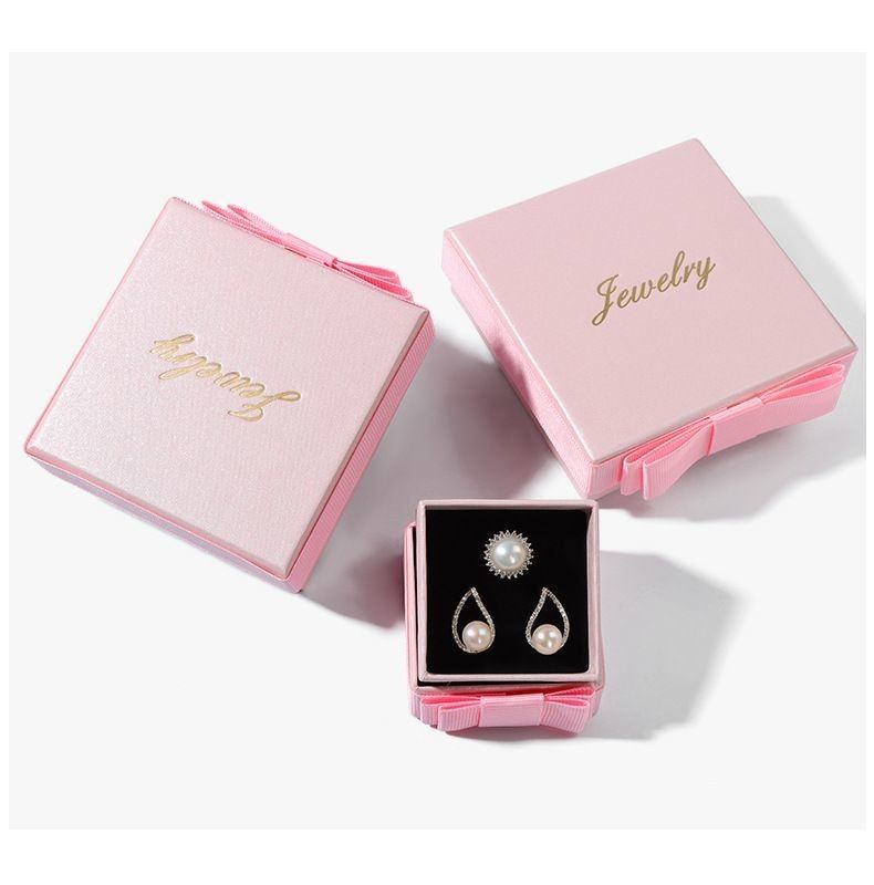 Roze kleuren juwelen cadeaubon Eco-vriendelijk warm stempelen Luxe papier verpakkingsdoos