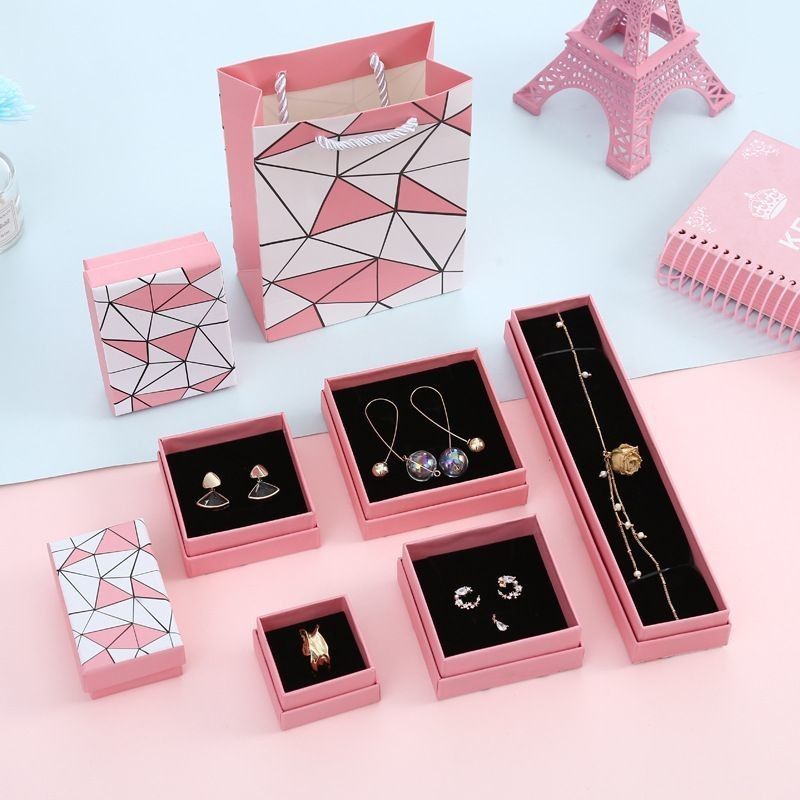 Warm stempel papier sieraden dozen boog das deksel en basis karton papier verpakking cadeaubon