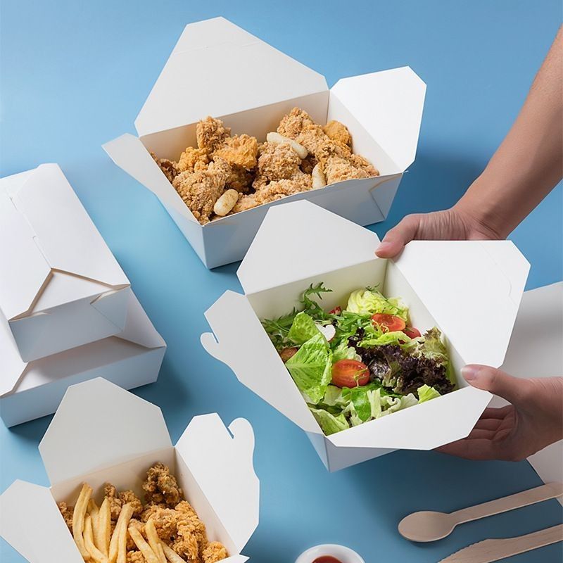 Witte karton op maat geschenkdoos Papier Fastfood verpakkingsdoos Voor restaurant snacks
