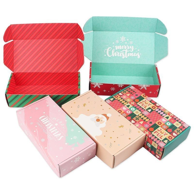 Afvouwbaar Afvouwbaar Verschepen Op maat gedrukt Kerstcadeau Kraftpapier Geaffrouwde Mailbox voor cosmetische en voedselverpakkingen