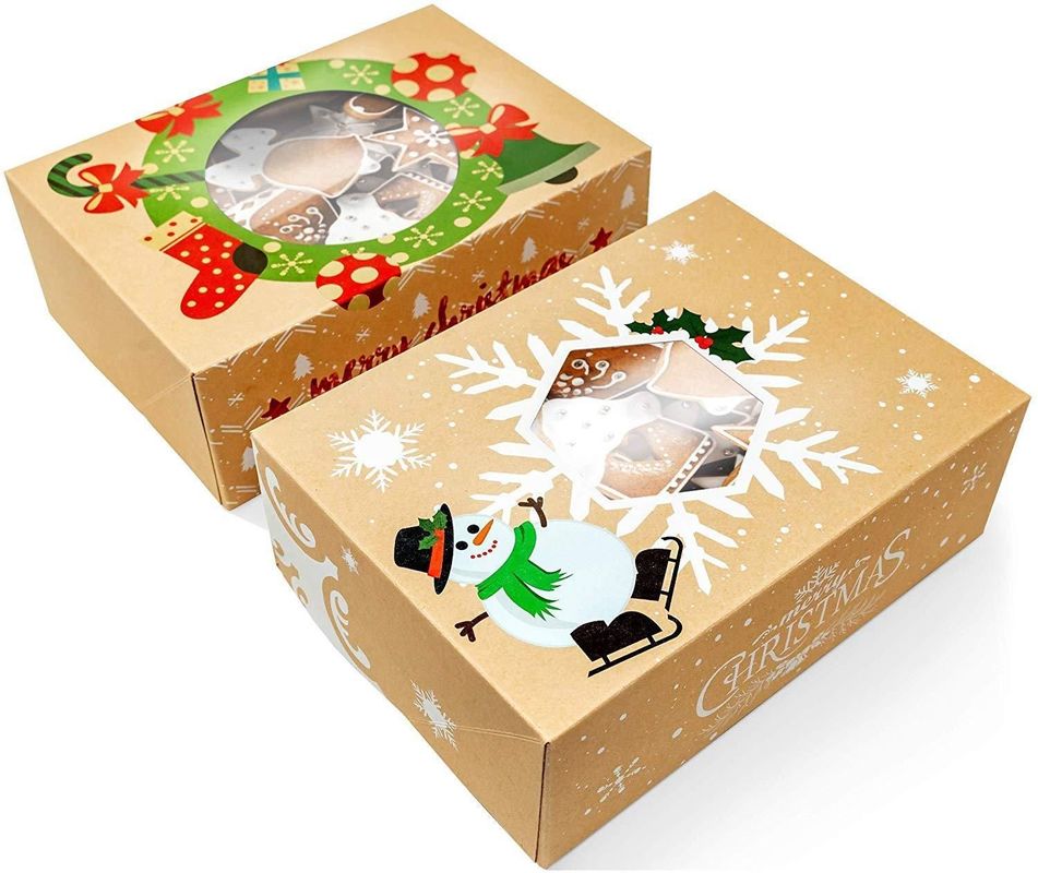 Kraft vouwbare kerstcadeau doos verpakking voor chocolade cake bakkerij dessert voedsel voorraad