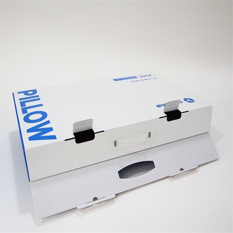 Custom logo vouwbaar plat 3-pleten gegolfd karton kraft papier doos voor huishoudelijk kussen sport fitness organisatie