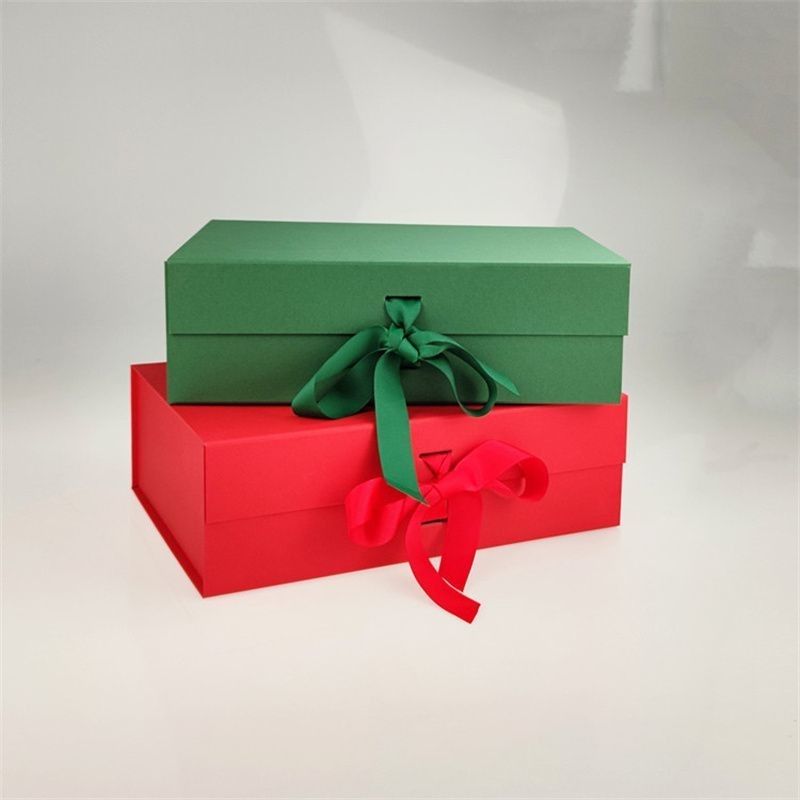Opvouwbare magnetische kartonnen papieren geschenkdoos met lintgreep voor sieraden