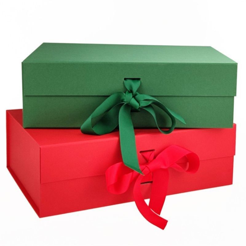 Opvouwbare magnetische kartonnen papieren geschenkdoos met lintgreep voor sieraden